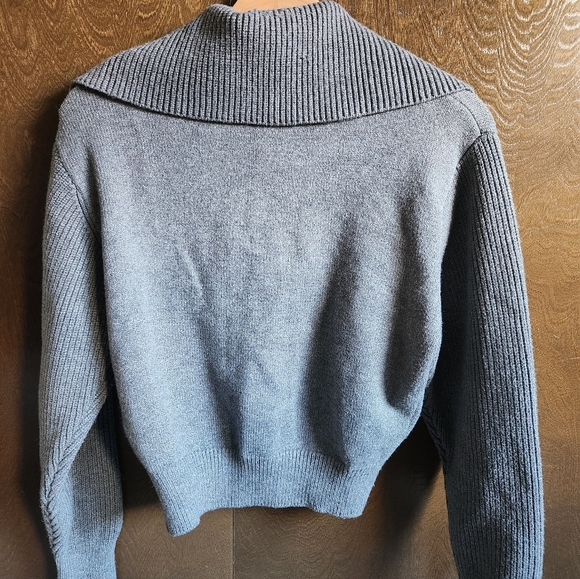 ZARA Gray Zipped Sweater NWT - Picture 2 of 9